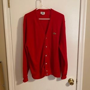 Izod LaCoste Red Cardigan